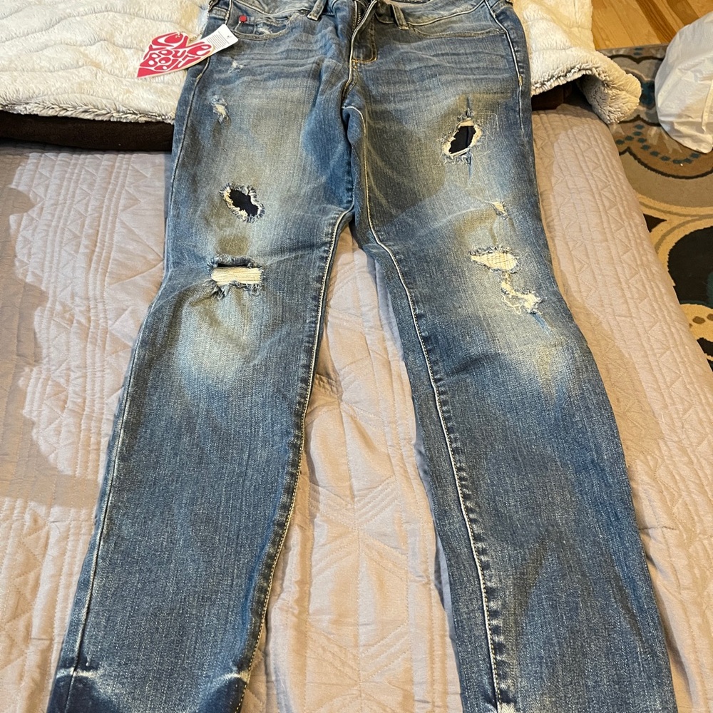 NWT slink jeans sz 12 skinny curvy brand new denim distressed